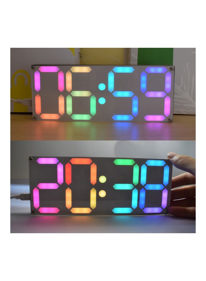 DIY Digital LED Clock Kit Gold/Silver/Black 20x3.5x8cm  - Image 5