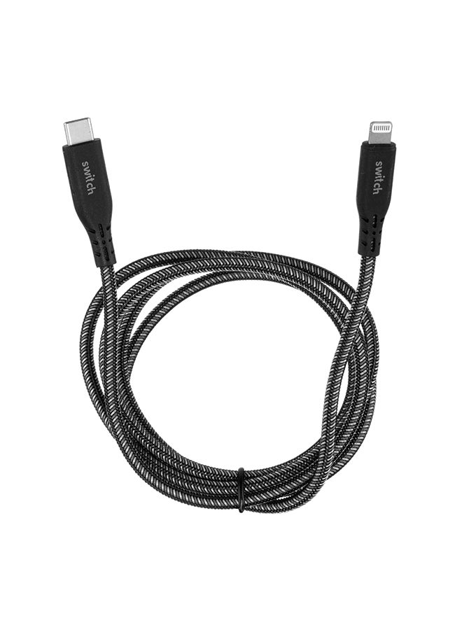 Switcheasy - Ultra Rugged Type C To MFI Lightning Cable Black - Image 1