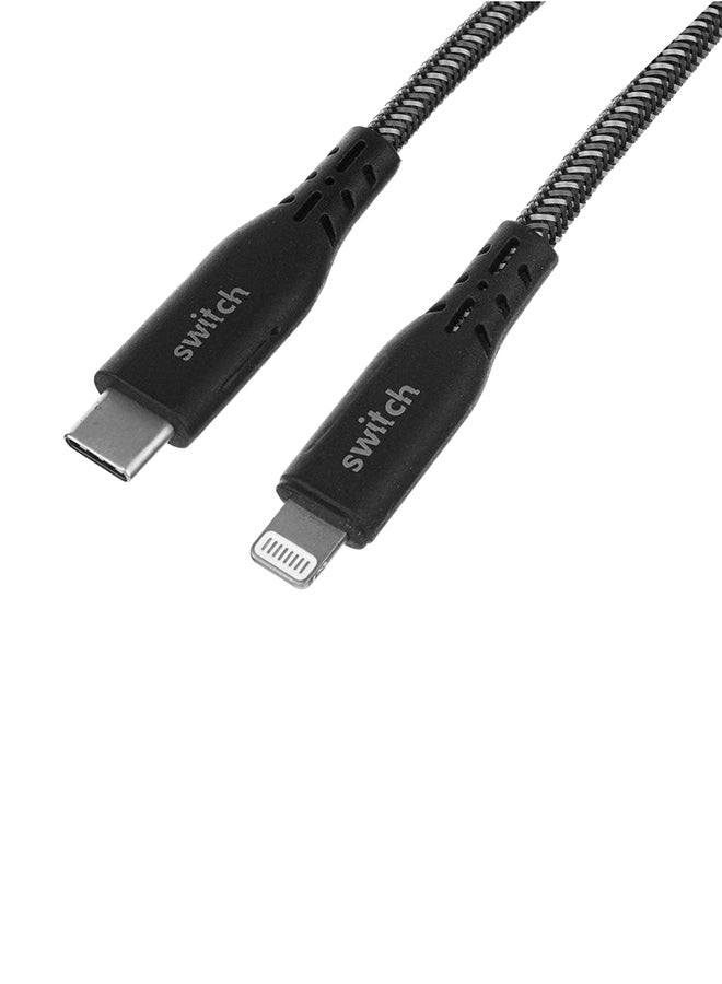 Switcheasy - Ultra Rugged Type C To MFI Lightning Cable Black - Image 1