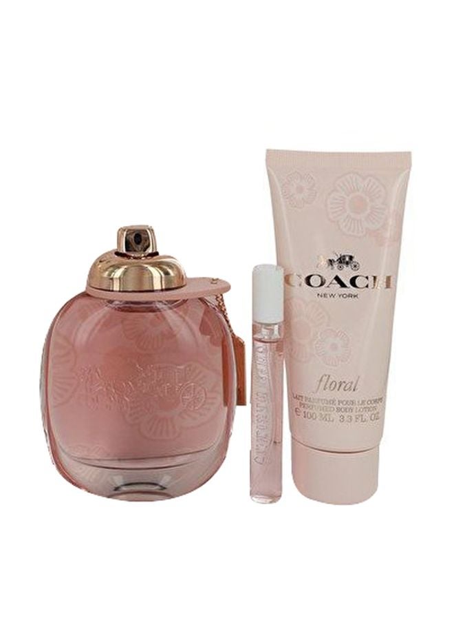 كوتش - مجموعة عطر فلورال EDP تصلح كهدية EDP Spray(3 oz), Mini EDP Spray(0.25 oz), Body Lotion(3.3 oz) - Image 1