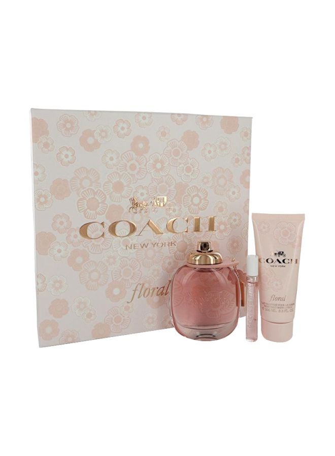 كوتش - مجموعة عطر فلورال EDP تصلح كهدية EDP Spray(3 oz), Mini EDP Spray(0.25 oz), Body Lotion(3.3 oz) - Image 1