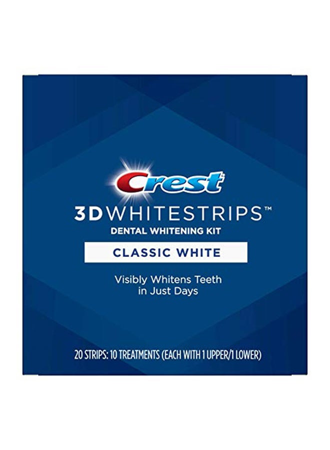 كرست مجموعة شرائح تبييض الأسنان 3D وايت ستريبس كلاسيك أبيض