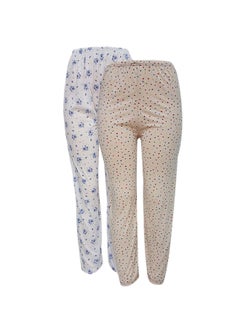 Set of 2 Printed Pyjama Bottoms Multicolour