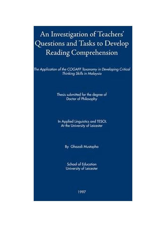 An Investigation Of Teachers' Questions And Tasks To Develop Reading Comprehension paperback english - 03-Feb-20 
