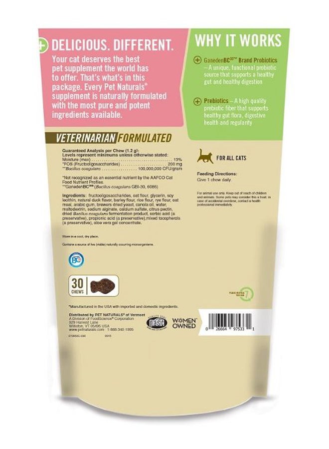 Pet Naturals - Daily Cat Probiotic Digestive Supplement - 30 Chews - Image 1