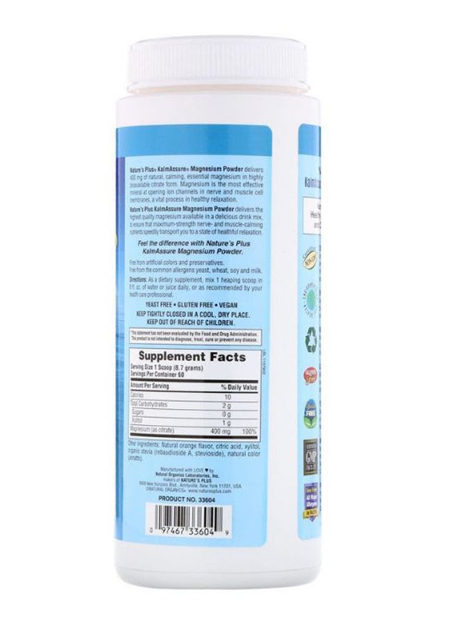 Natures Plus Orange Flavour Kalmassure Magnesium Powder - Image 2