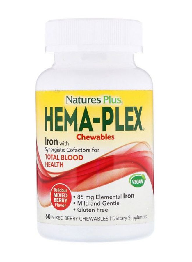 Natures Plus Mixed Berry Hema-Plex Supplement - 60 Chewables - Image 1