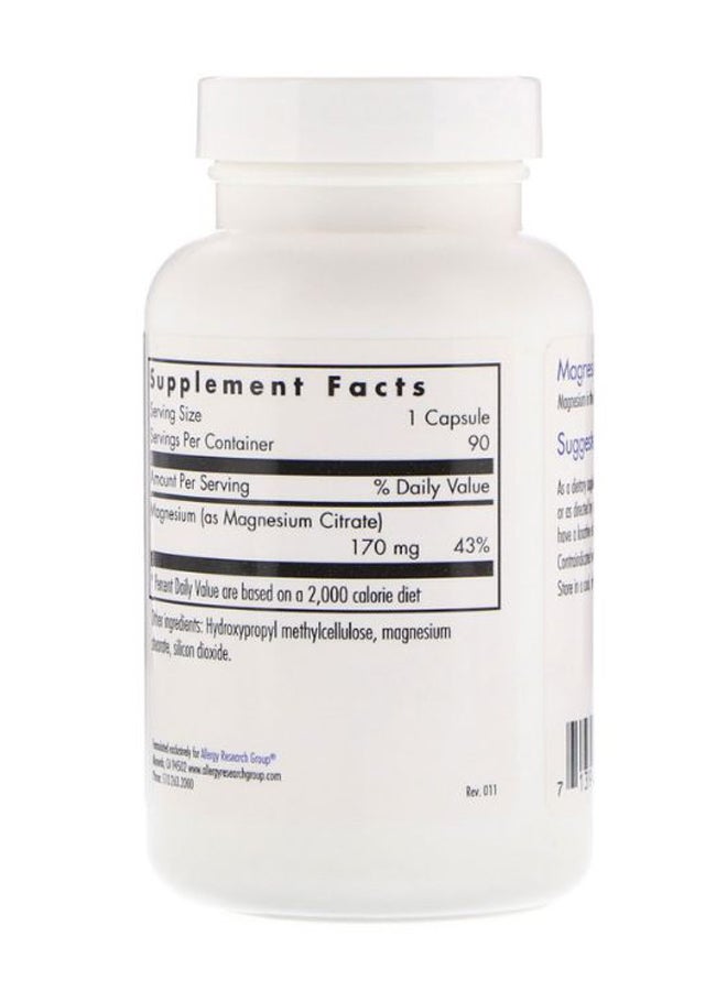 اليرجي ريسيرتش جروب سترات المغنيسيوم - 90 كبسولة نباتية - Image 2