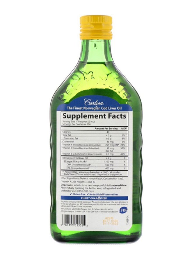Carlson Labs Wild Norwegian Cod Liver Oil  - Image 2