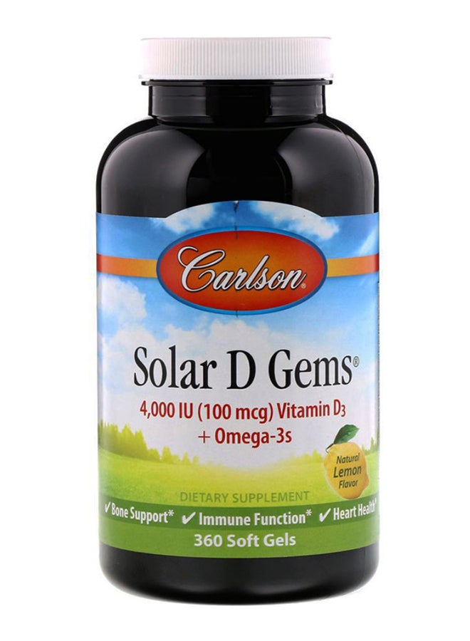 Carlson Labs Solar D Gems Dietary Supplement - 360 Softgels  - Image 1