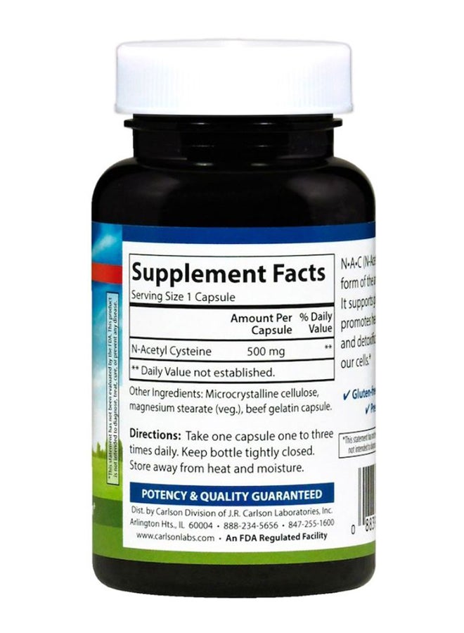 Carlson Labs NAC N-Acetyl Cysteine Dietary Supplement - 60 Capsules  - Image 2
