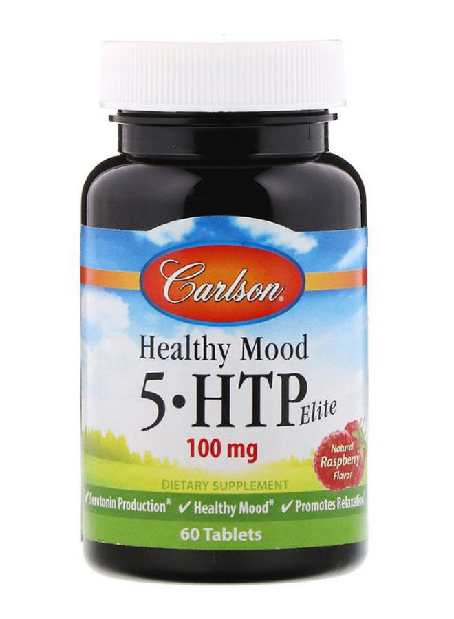 كارلسون لابس - Healthy Mood 5-HTP Elite Natural Raspberry Flavor - 60 Tablets - Image 1