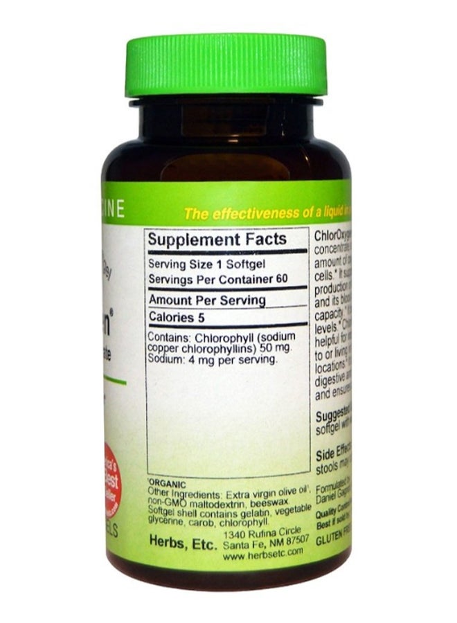 HERBS ETC. Chlor Oxygen Chlorophyll Concentrate - 60 Fast-Acting Softgels - Image 2