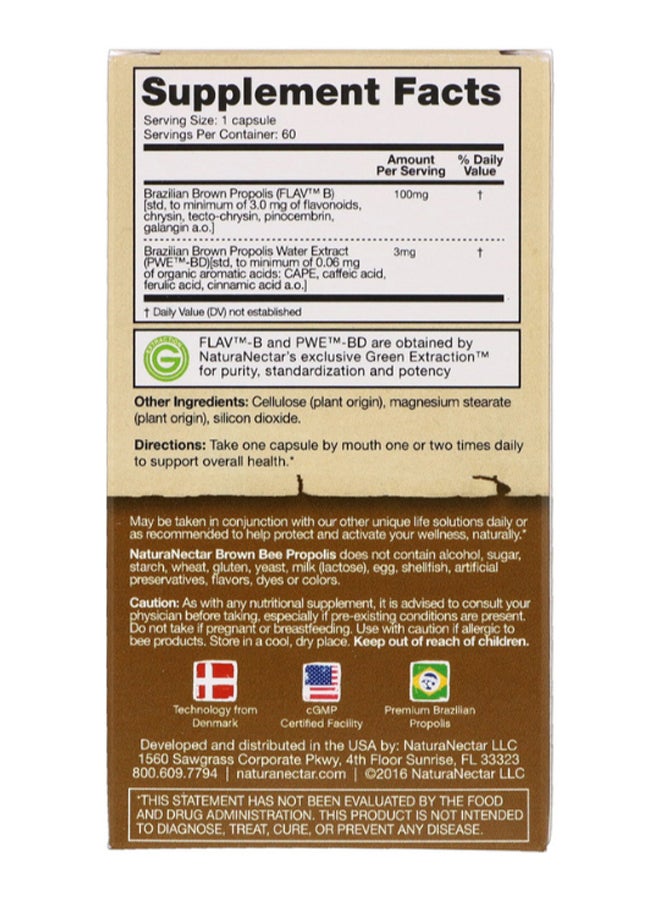 NaturaNectar Brown Bee Propolis - 60 Capsules  - Image 2