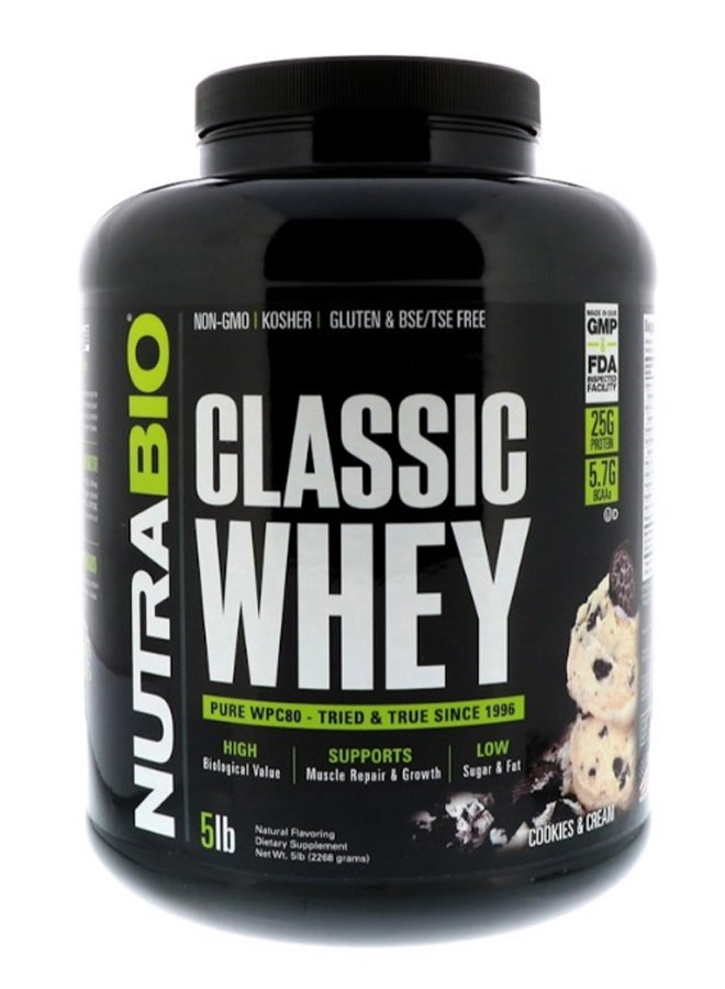 NutraBio Labs Classic Whey Cookies And Cream Protein  - Image 1