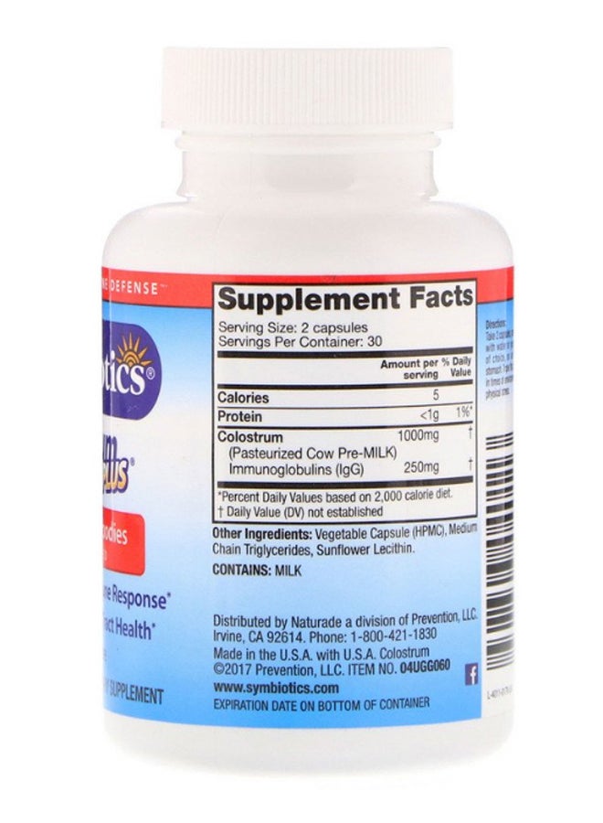 Symbiotics Colostrum Plus - 60 Capsules  - Image 2