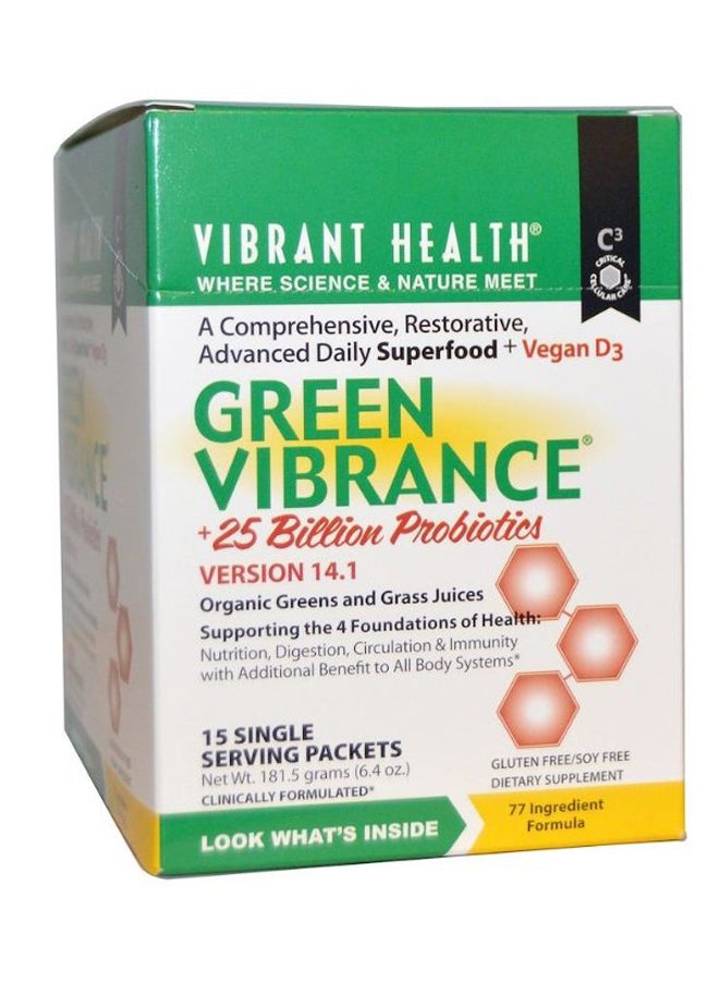 Vibrant Health Pack Of 15 Green Vibrance Version 14.1 Probiotics - Image 1
