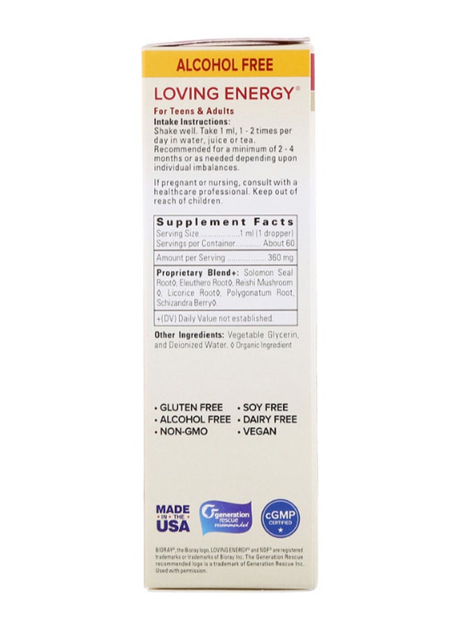 BIORAY - Loving Energy Adrenal Support With Medical Mushrooms Tonic 2 fl oz (60 ml) - Image 1