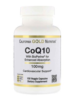 CoQ10 With Bioperine Enhanced Absorption - 150 Veggie Capsules