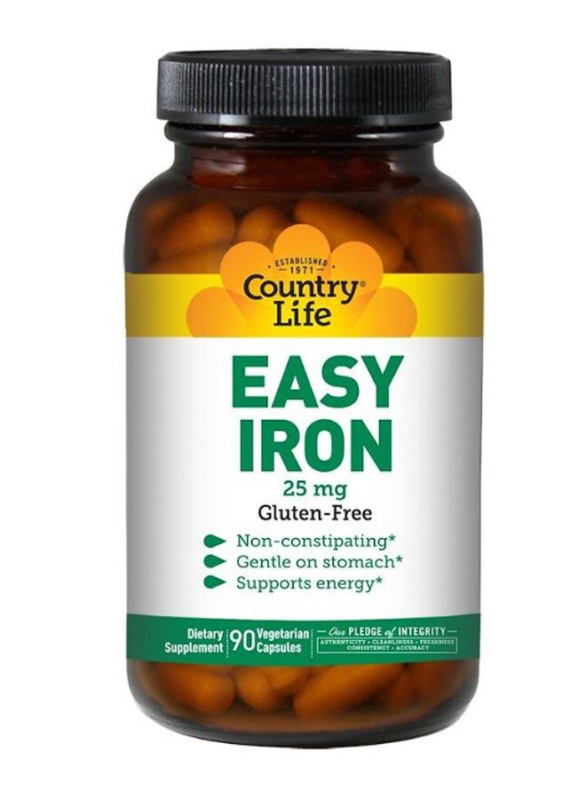 Country Life Easy Iron - 90 Vegetarian Capsules - Image 1