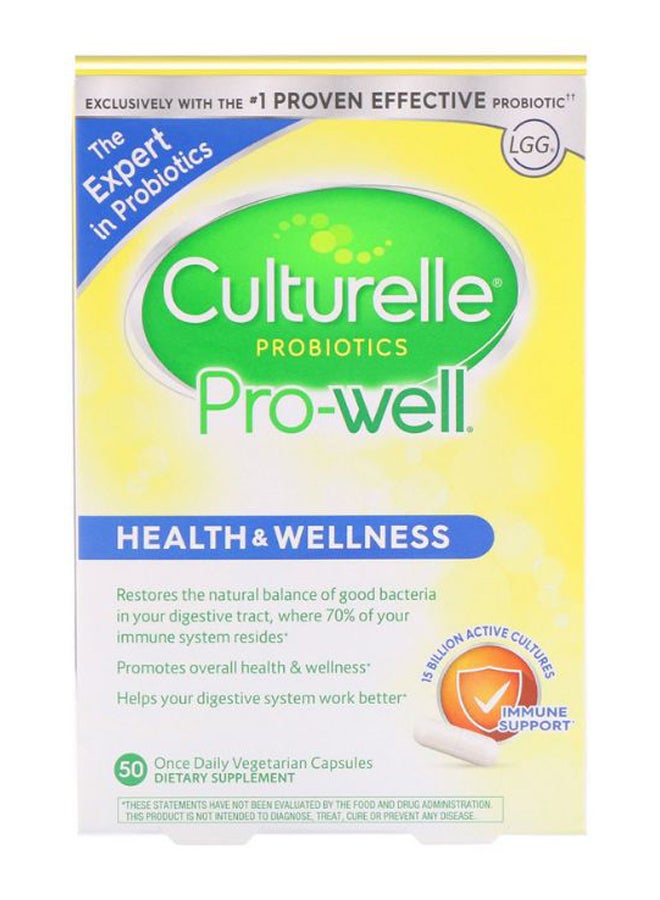 Culturelle - Probiotics Pro-Well Health And Wellness - 50 Vegetarian Capsules - Image 1