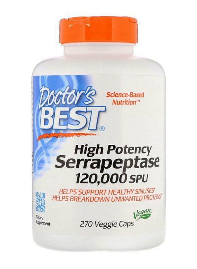 Doctor's BEST High Potency Serrapeptase - 270 Veggie Capsules  - Image 1
