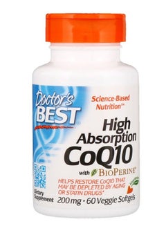 Doctor's BEST High Absorption CoQq10 With BioPerine - 60 Softgels  - Image 1