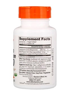 Doctor's BEST High Absorption CoQq10 With BioPerine - 60 Softgels  - Image 2