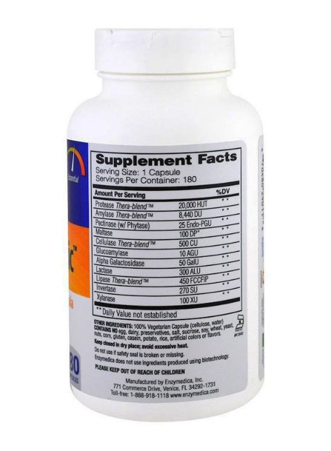 ENZYMEDICA - Digest Basic Essential Enzyme Formula - 180 Capsules - Image 1