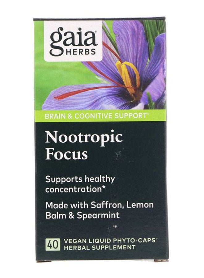 Gaia Herbs Nootropic Focus - 40 Vegan Liquid Phyto-Caps  - Image 2
