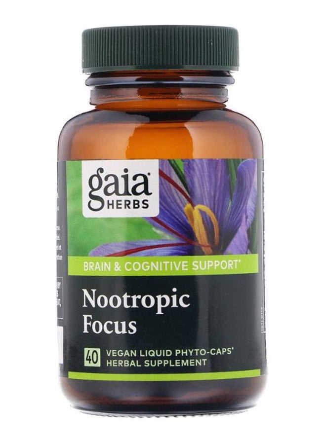 Gaia Herbs Nootropic Focus - 40 Vegan Liquid Phyto-Caps  - Image 1