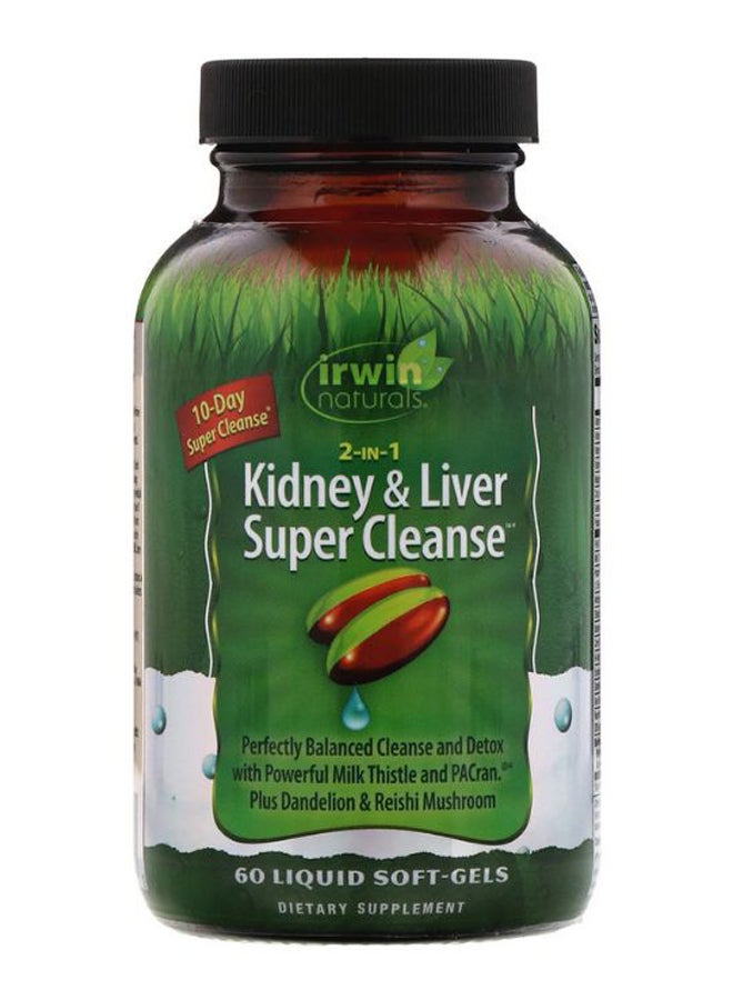 Irwin Naturals - 2-In-1 Kidney And Liver Super Cleanse - 60 Liquid Softgels - Image 1