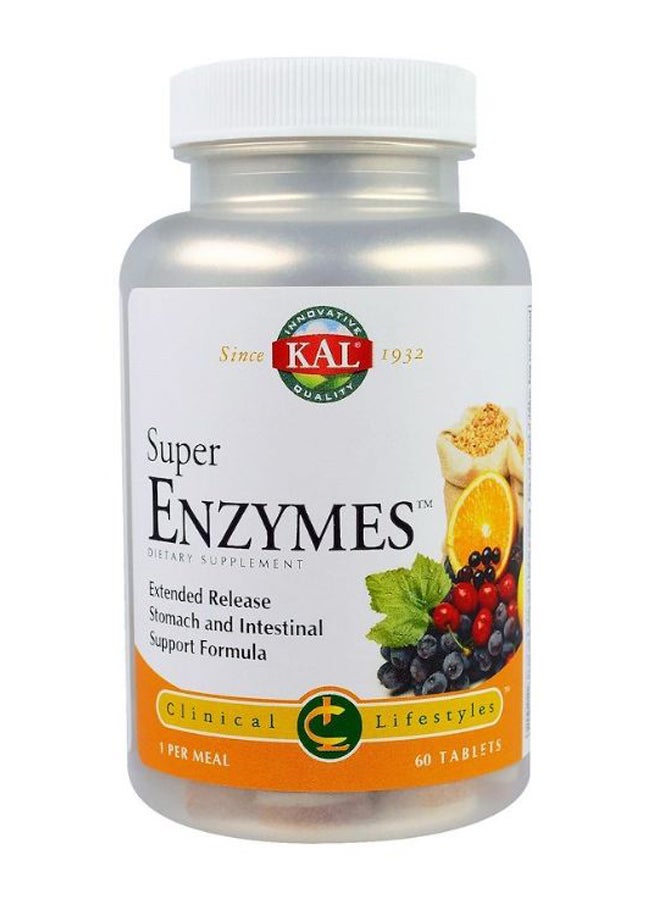 KAL Super Enzymes Stomach And Intestinal Support - 60 Tablets