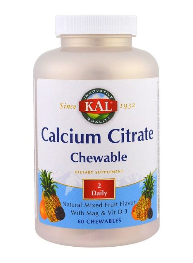 KAL Calcium Citrate Natural Mixed Fruit Flavor - 60 Chewables