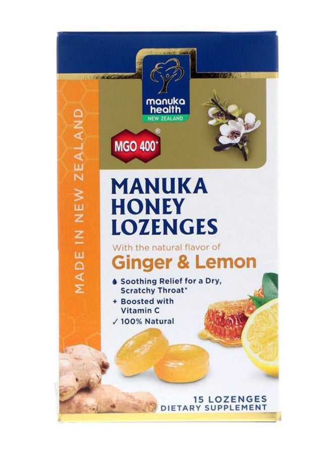مانوكا هيلث - Manuka Honey - Ginger And Lemon - 15 Lozenges - Image 1