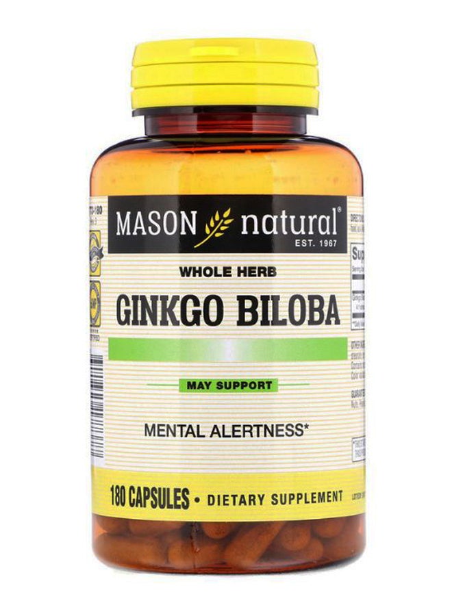 Mason Natural Ginkgo Biloba Mental Alertness Support- 180 Capsules - Image 1