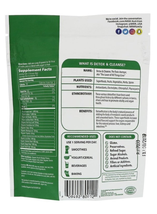 MRM Organic Detox And Cleanse Peach Mango Powder - Image 2