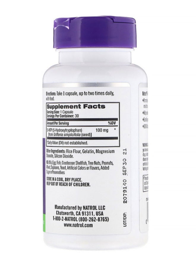 Natrol 5 HTP Extra Strength Dietary Supplement - 30 Capsules - Image 2