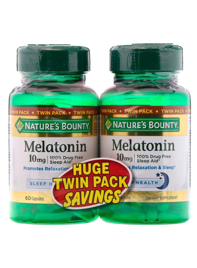NATURE'S BOUNTY Pack Of 2 Melatonin Dietary Supplement - 120 Capsules  - Image 1