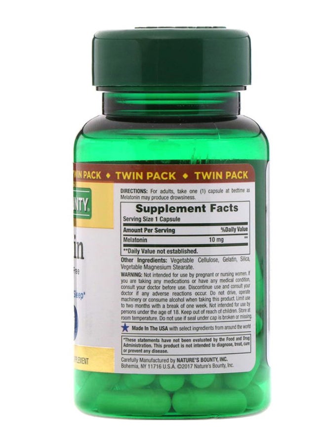 NATURE'S BOUNTY Pack Of 2 Melatonin Dietary Supplement - 120 Capsules  - Image 2