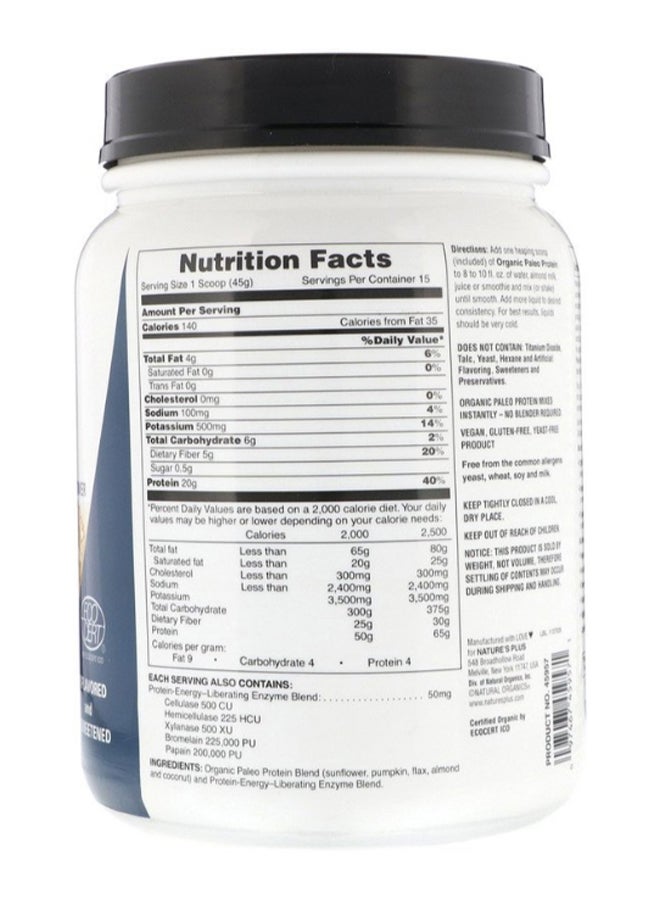 Natures Plus - Unflavoured And Unsweetened Paleo Protein Powder - Image 1