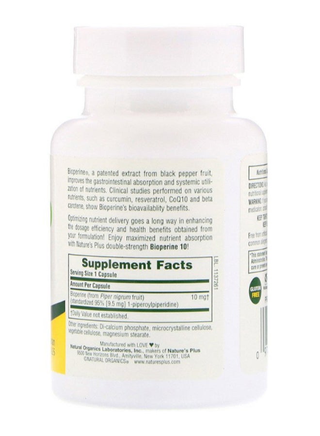 Natures Plus Bioperine 10 Maximized Nutrient Absorption- 90 Capsules - Image 2