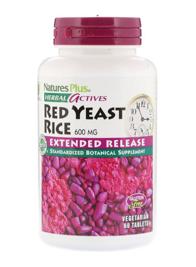 Natures Plus Herbal Actives Red Yeast Rice - 60 Tablets - Image 1