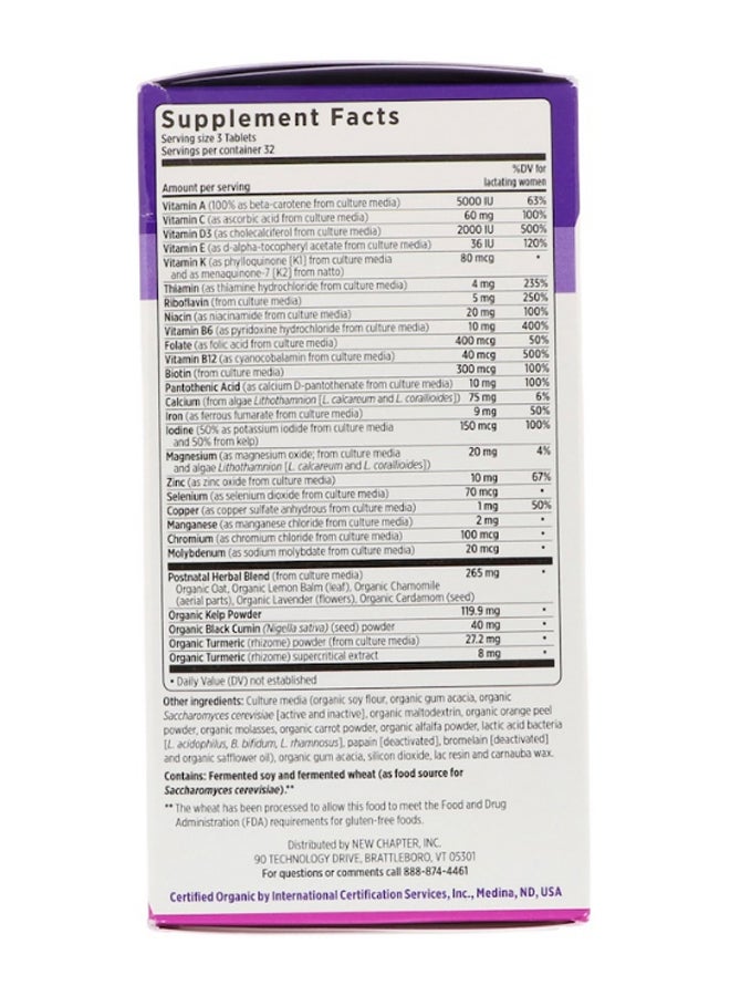 New Chapter Perfect Postnatal Multivitamin - 96 Vegetarian Tablets - Image 2
