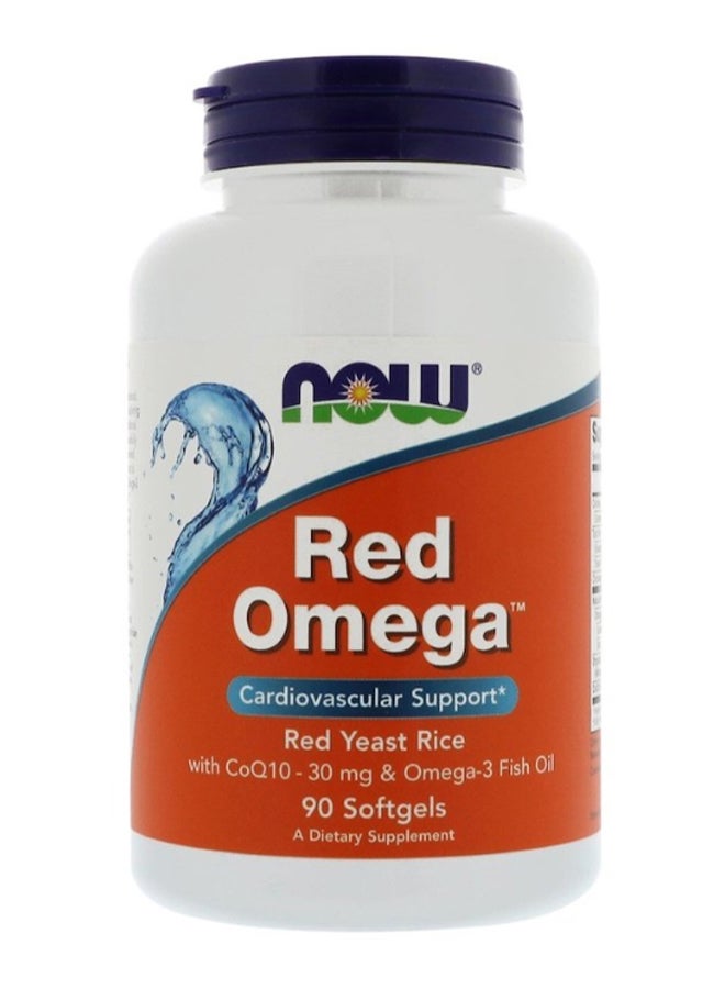 Now Foods Red Omega Yeast Rice With CoQ10 - 90 Softgels - Image 1