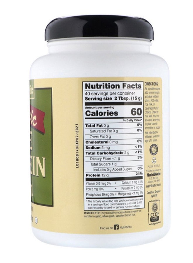 Nutribiotic Raw Organic Rice Protein Powder - Image 2