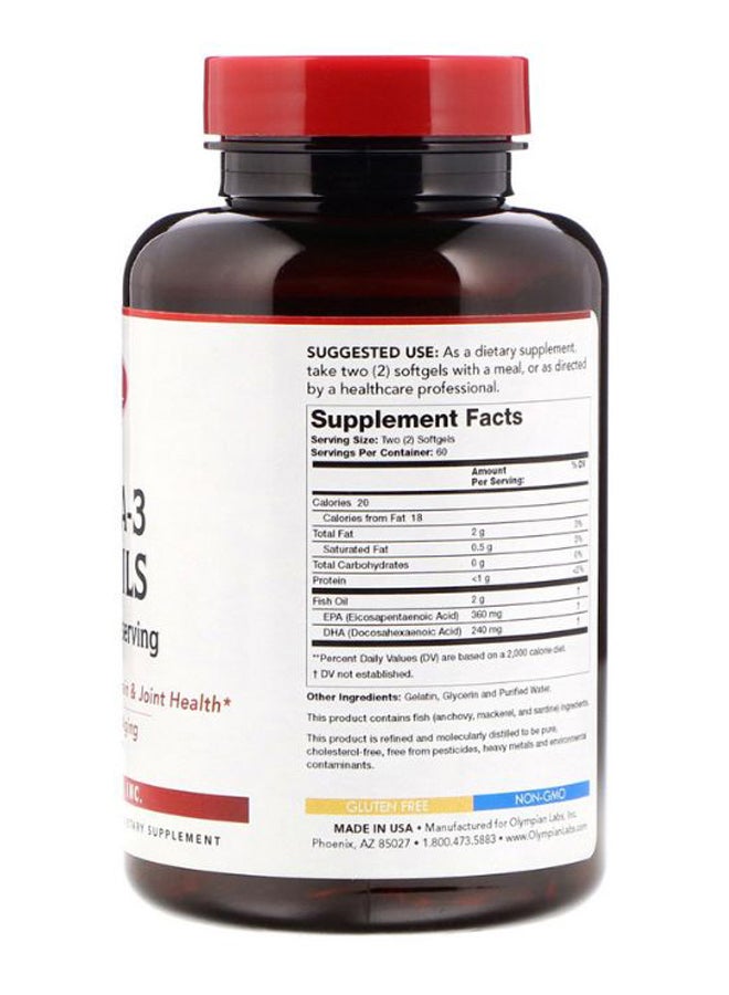 Olympian Labs Omega-3 Fish Oils - 120 Softgels  - Image 2