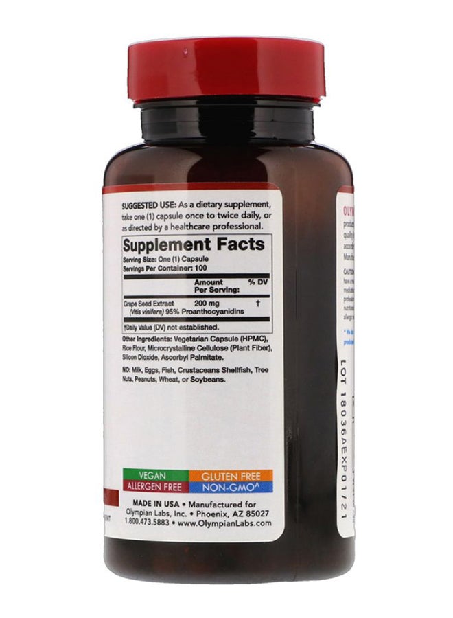 Olympian Labs Grape Seed Extract - 100 Capsules  - Image 2
