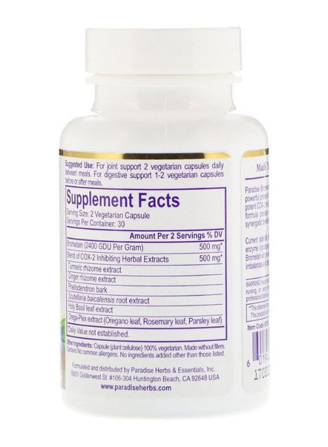Paradise Herbs Bromelain Dietary Supplement - 60 Capsules - Image 2
