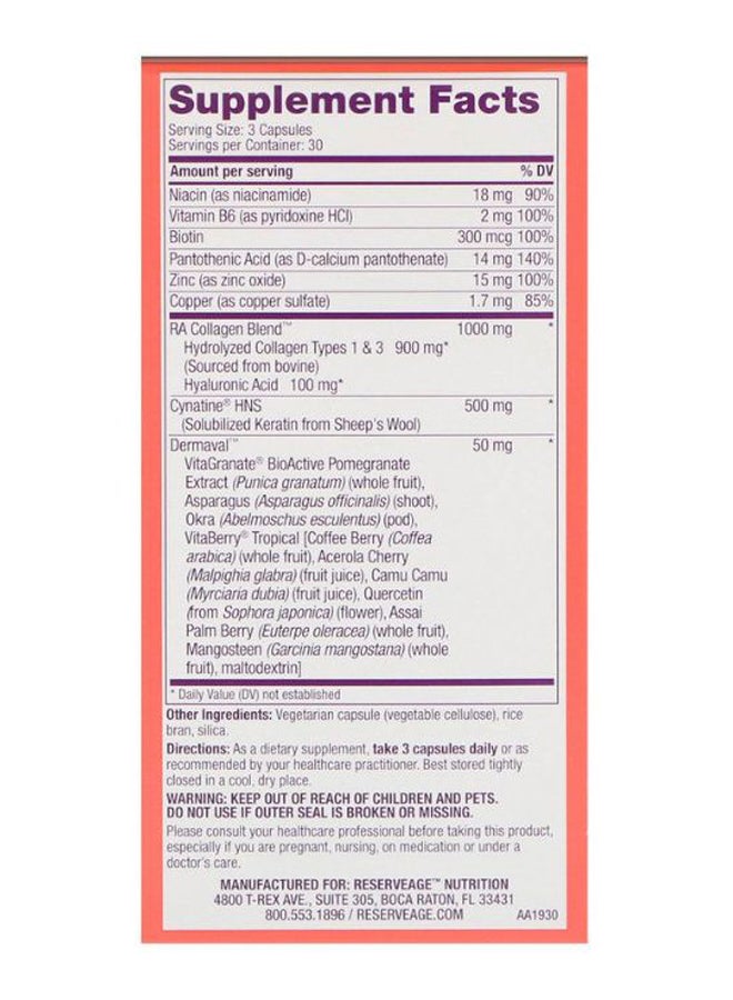 ReserveAge Nutrition - Tres Beauty 3 Supplement - 90 Capsules - Image 1